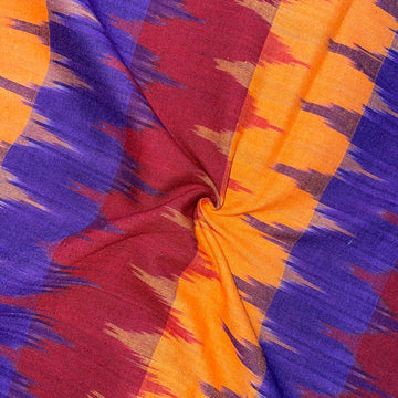 Multi Color Pochampally ikkat Cotton Fabric
