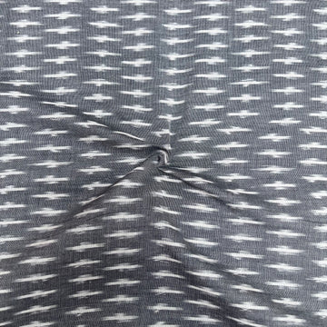 Mersiced Silver Colour ikkat Cotton Fabric