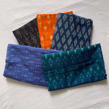 🌟 Festive Combo Offer: Handloom Ikkat Blouse Fabric – Set of 5 (1 Meter Each) 🌟