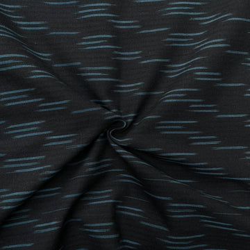 Black Colour Ikkat Cotton Fabric