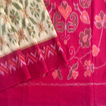 Geometric Ikkat cotton Saree