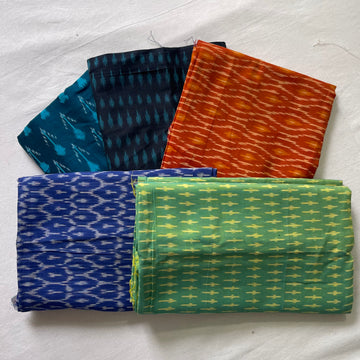 🌟 Festive Combo Offer: Handloom Ikkat Blouse Fabric – Set of 5 (1 Meter Each) 🌟