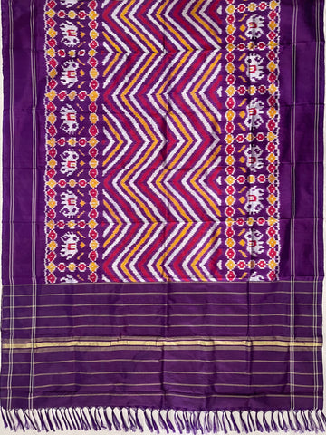 Purple colour Ikkat Handloom silk duppata
