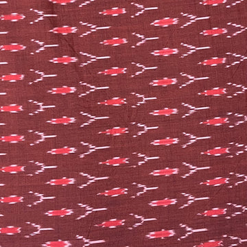 chocolate mercerised-ikkat cotton Fabric