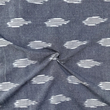 Gray Colour Ikkat Cotton Fabric