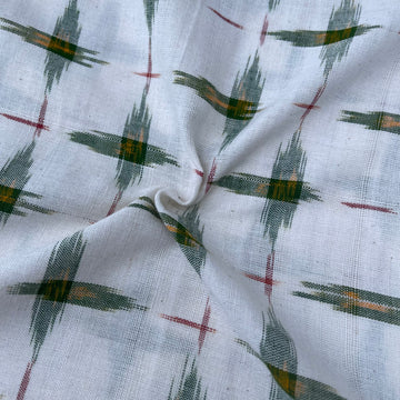Off white Ikkat Cotton Fabric