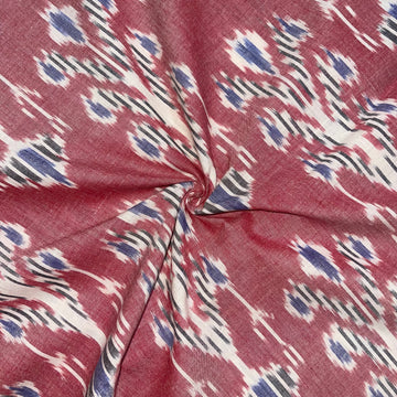 Pestal Pink Color Pochampally ikkat Cotton Fabric