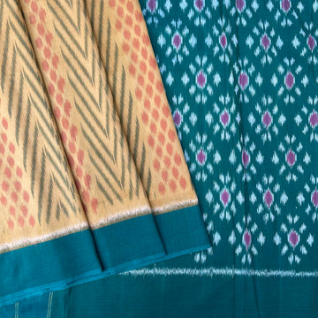 Tree Design ikkat Cotton Sari