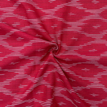 Red Colour Ikkat Cotton Fabric