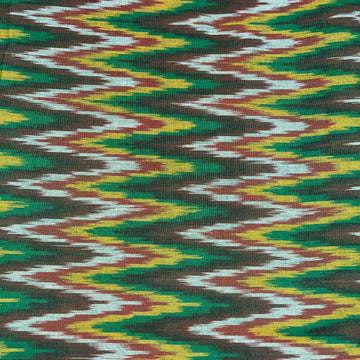 Green Zig Zag Ikkat Cotton Fabric