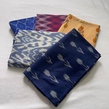 Buy 3 Get 2 Free" offer for the set of 5 blouse fabrics (1 meter each)