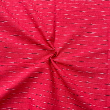 Red Colour Ikkat Cotton Fabric