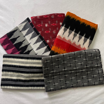 Buy 3 Get 2 Free" offer for the set of 5 blouse fabrics (1 meter each):