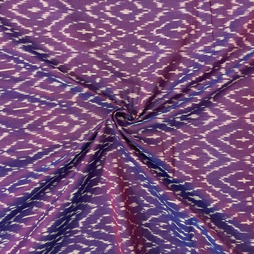 Purple Mersiced Ikkat Cotton Fabric