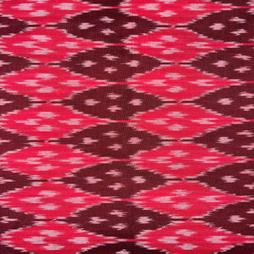 Deep Marron/ Red Ikkat Cotton Fabric