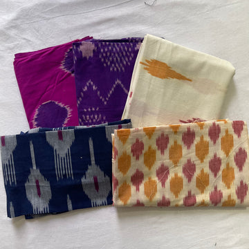Buy 3 Get 2 Free" offer for the set of 5 blouse fabrics (1 meter each):