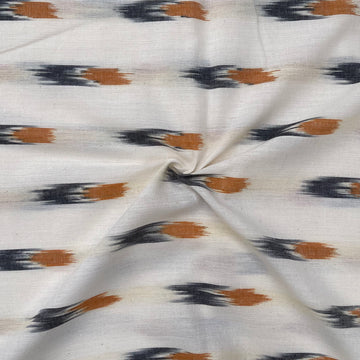 Half white Colour Ikkat Cotton Fabric