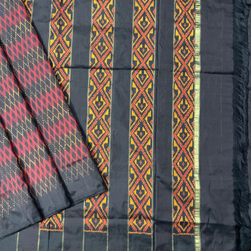Combodian Ikkat Silk Sari