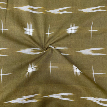 Mahendi Green Color Pochampally Ikkat Cotton Fabric