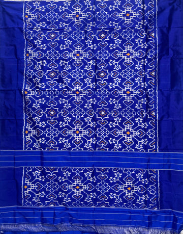 Blue colour Pochampalli Ikkat Handloom silk duppata