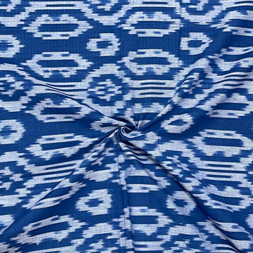 Blue Color Ikkat cotton Fabric