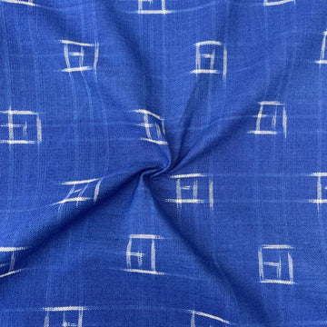 Blue Color Pochampally Ikkat Cotton Fabric
