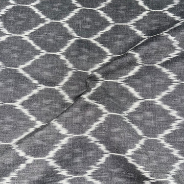 Grey Pochampally Ikkat cotton Fabric