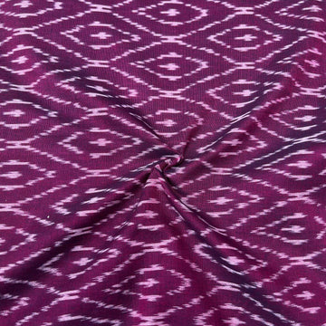 Mersiced Wine Colour Ikkat Cotton Fabric