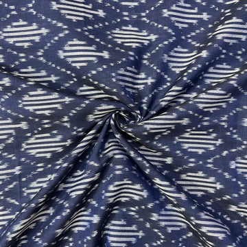 Navy Blue mersiced IKkat Cotton Fabric