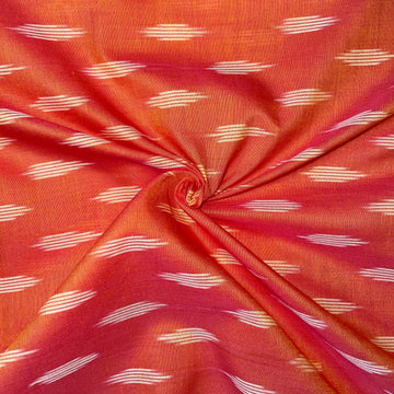 Orange Mersiced Ikkat Cotton fabric