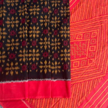 Black & Red ikkat cotton Saree