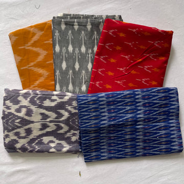 Buy 3 Get 2 Free" offer for the set of 5 blouse fabrics (1 meter each):
