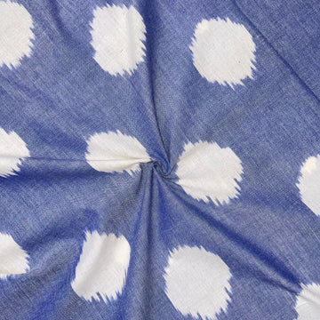 Pestal Blue Color Pochampally ikkat Cotton Fabric