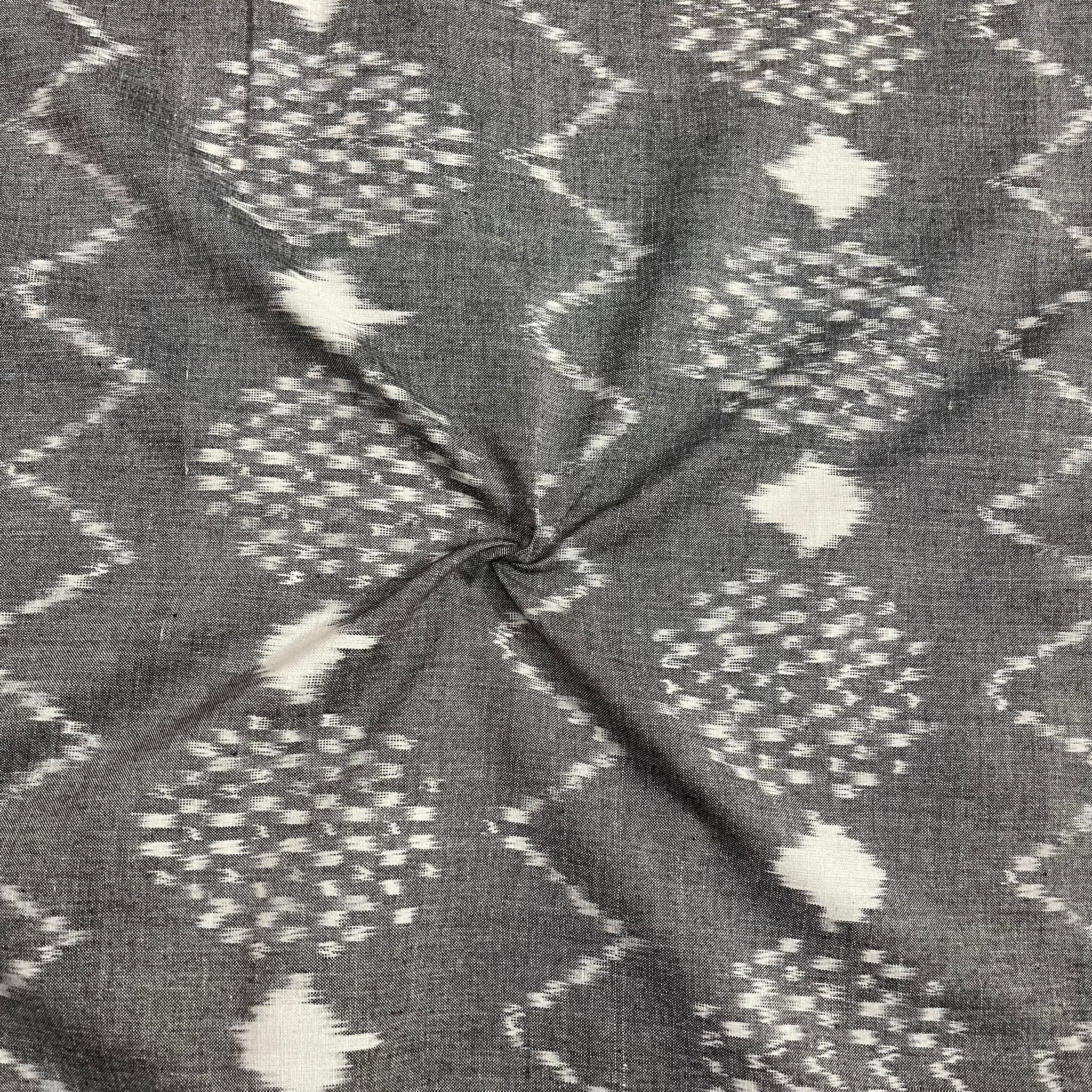 Grey Ikkat Cotton Fabric