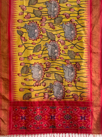 FUSION IKKAT × PEN KALAMKARI ✨