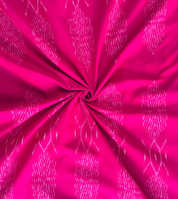 Magenta Rudrasha Ikkat Cotton Handloom Fabric