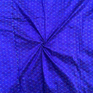 Blue Colour Ikkat Raw silk Fabric
