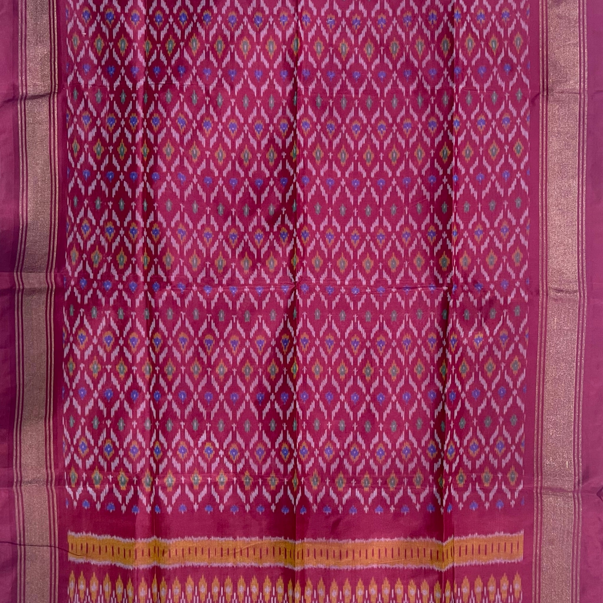 Maroon Colour Pochampally Ikkat Silk Cotton Duppata
