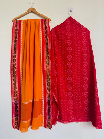 Pure Handloom Ikkat 3-Piece Dress Material Set