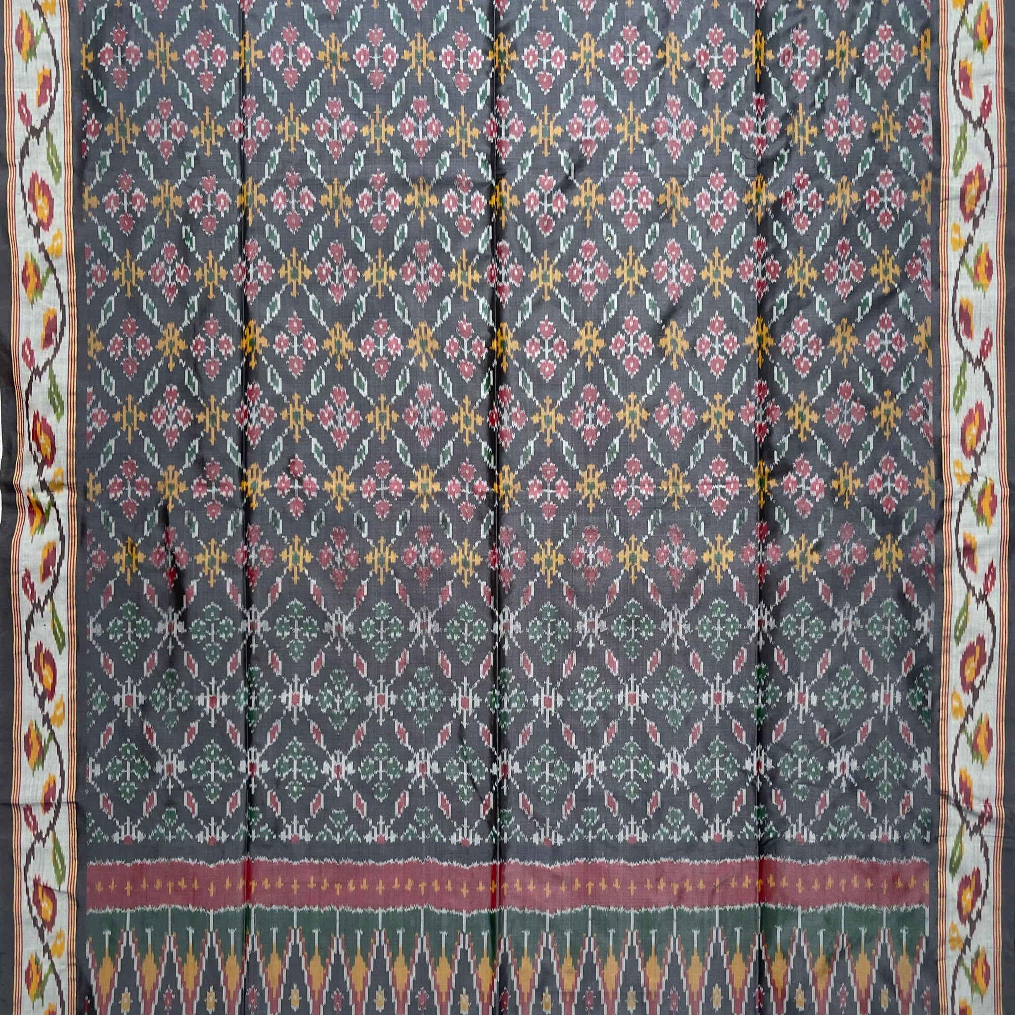 Black colour Pochampalli Ikkat Handloom silk duppata