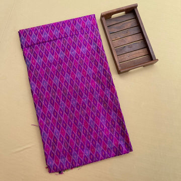 Purple Ikkat Raw Silk Fabric