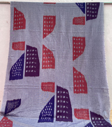 WINE IKKAT CENTRAL IKKAT COTTON FABRIC