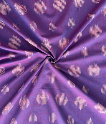 Purple spherical Ikkat Cotton Handloom Fabric