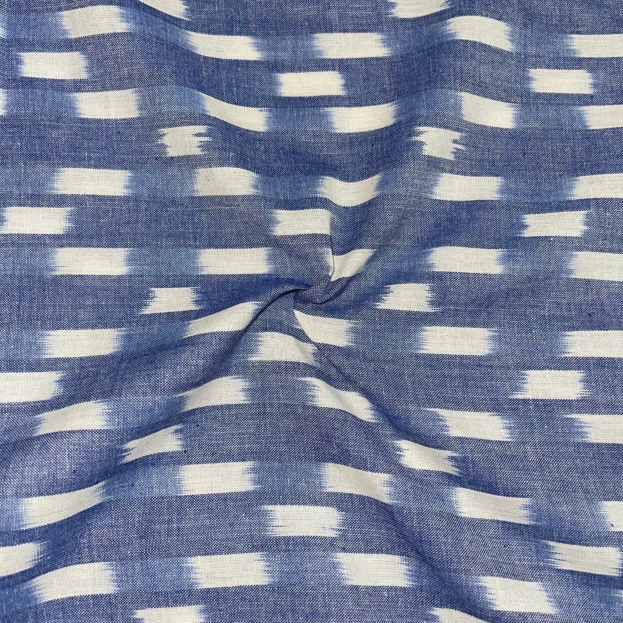 Checks Ikkat cotton Fabric