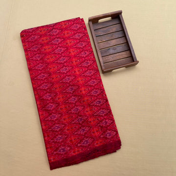 Red ikkat Raw Ikkat Fabric
