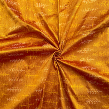 Golden Ikkat Raw silk Fabric