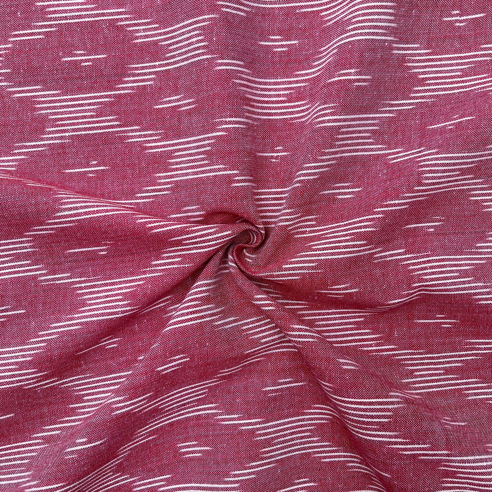 Pink Colour Ikkat Cotton Fabric