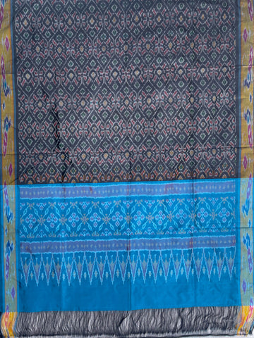 Black & Blue  Ikkat Silk Duppata