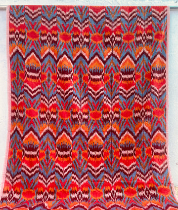 RED IKKAT CENTRAL ASIAN IKKAT COTTON FABRIC IKCA055