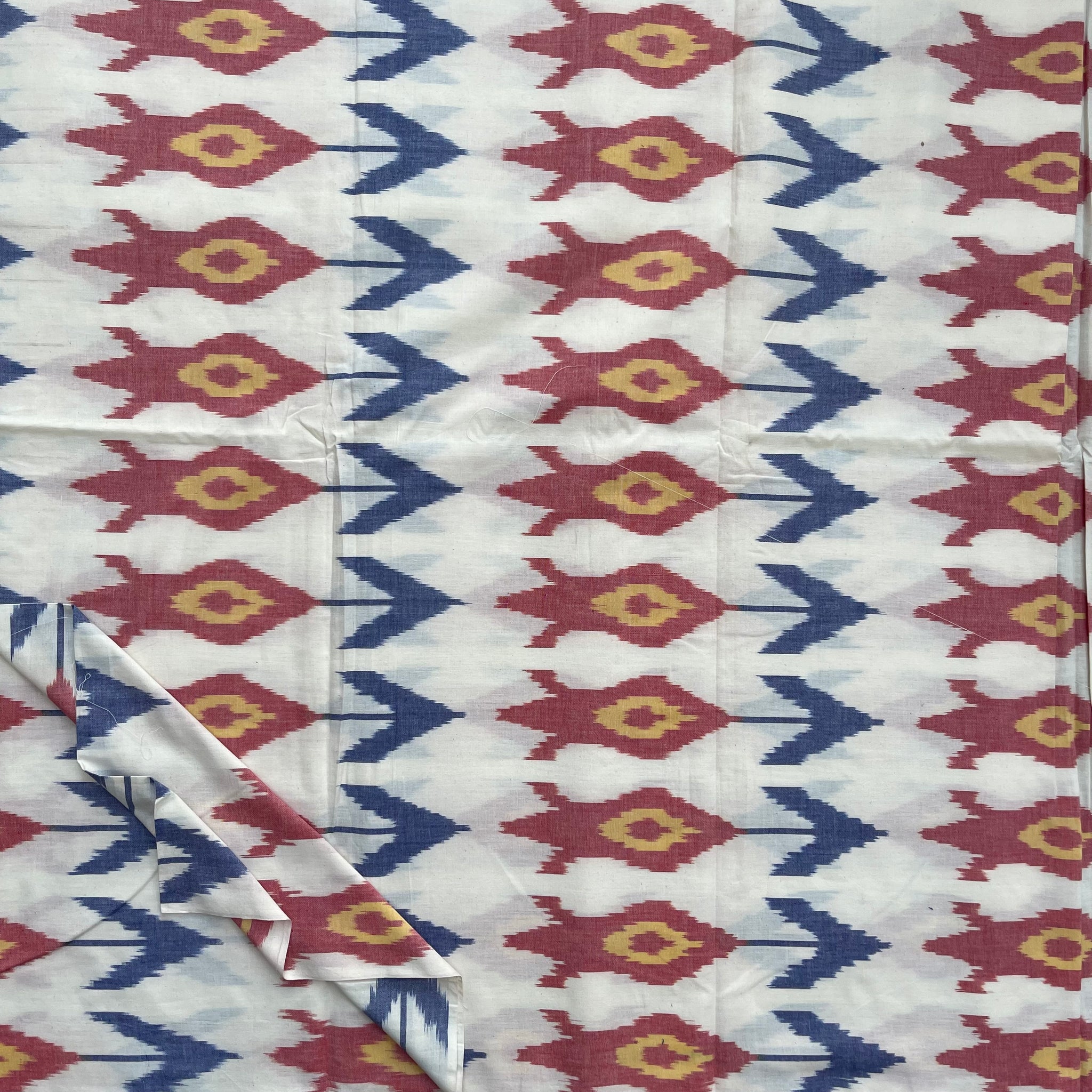 Off white Arrow design in Combodian Style ikkat cotton Fabric